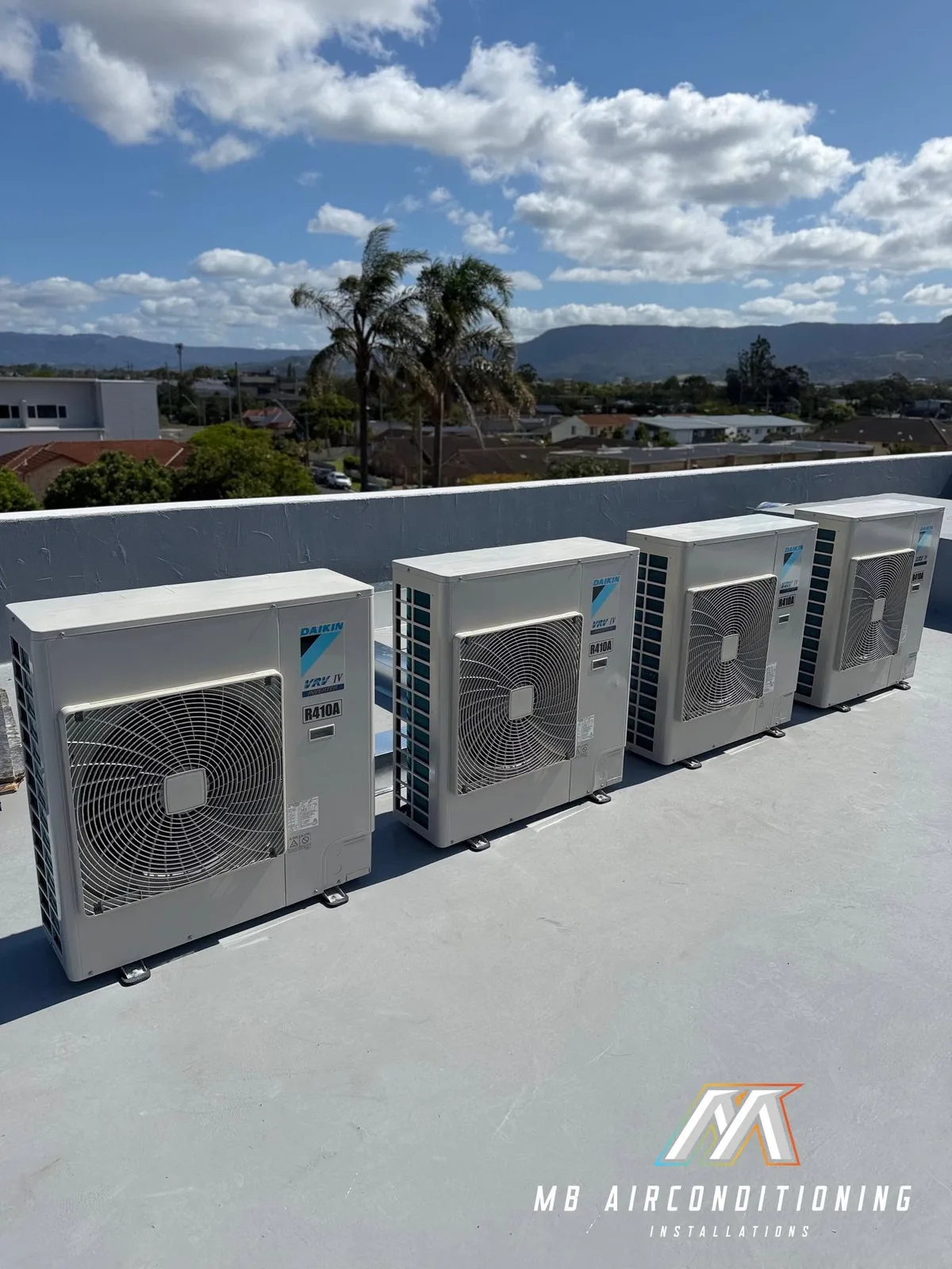 Commercial rooftop install by MB Air Conditioning in Western Sydney