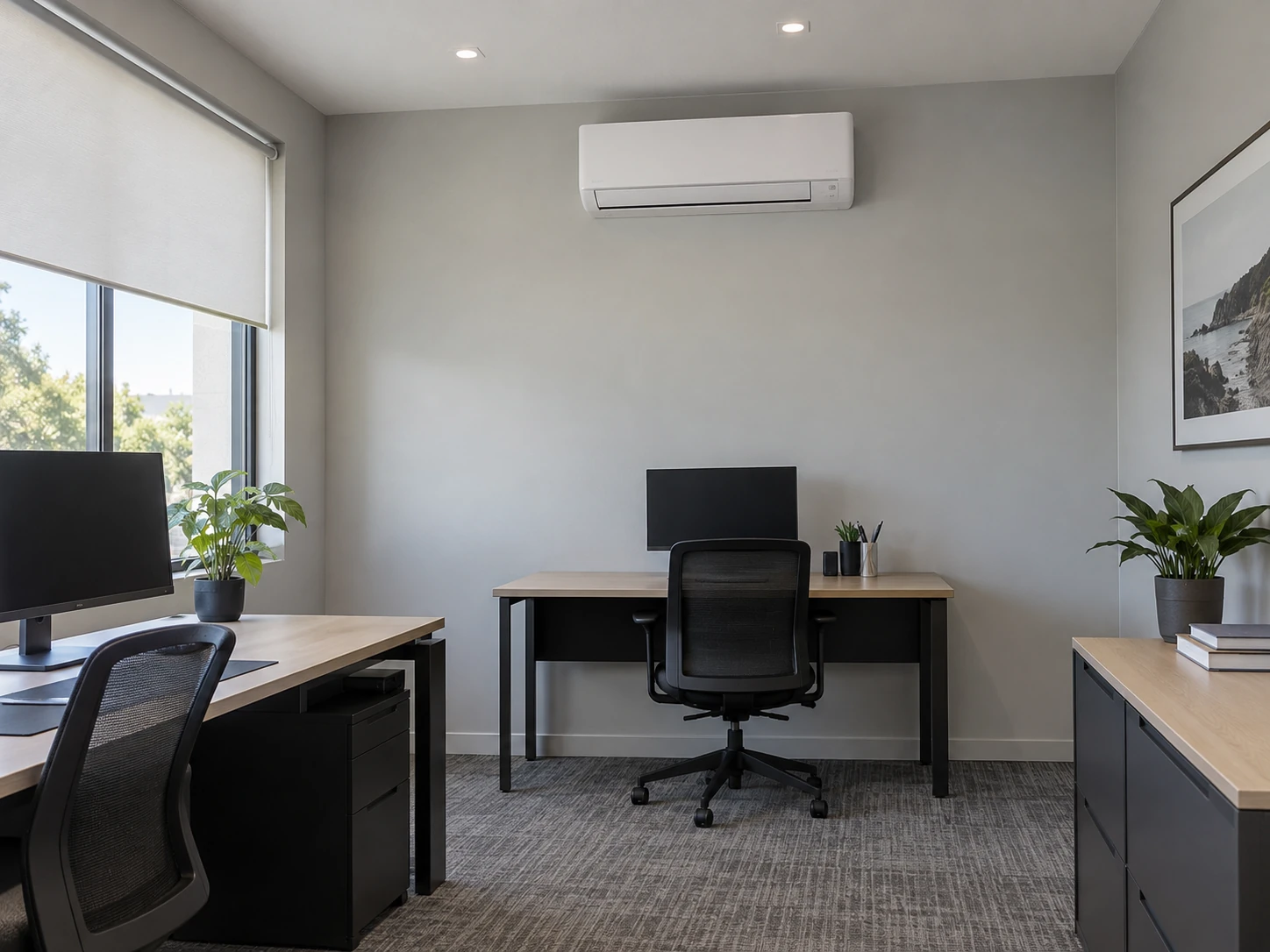 Wall split air conditioner in a small office